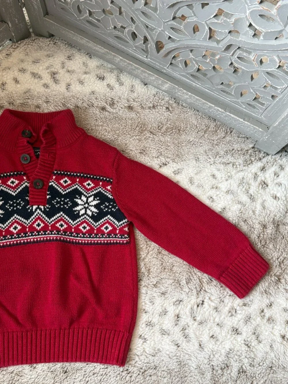 The Children's Place half zip sweater baby boys 18-24 months snowflake winter